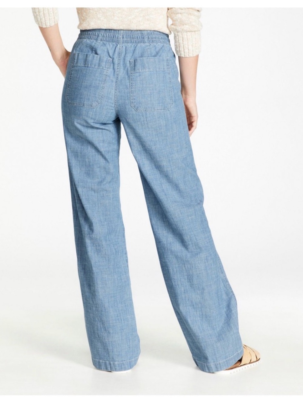 LL Bean pull on chambray pants - Picture 2 of 5